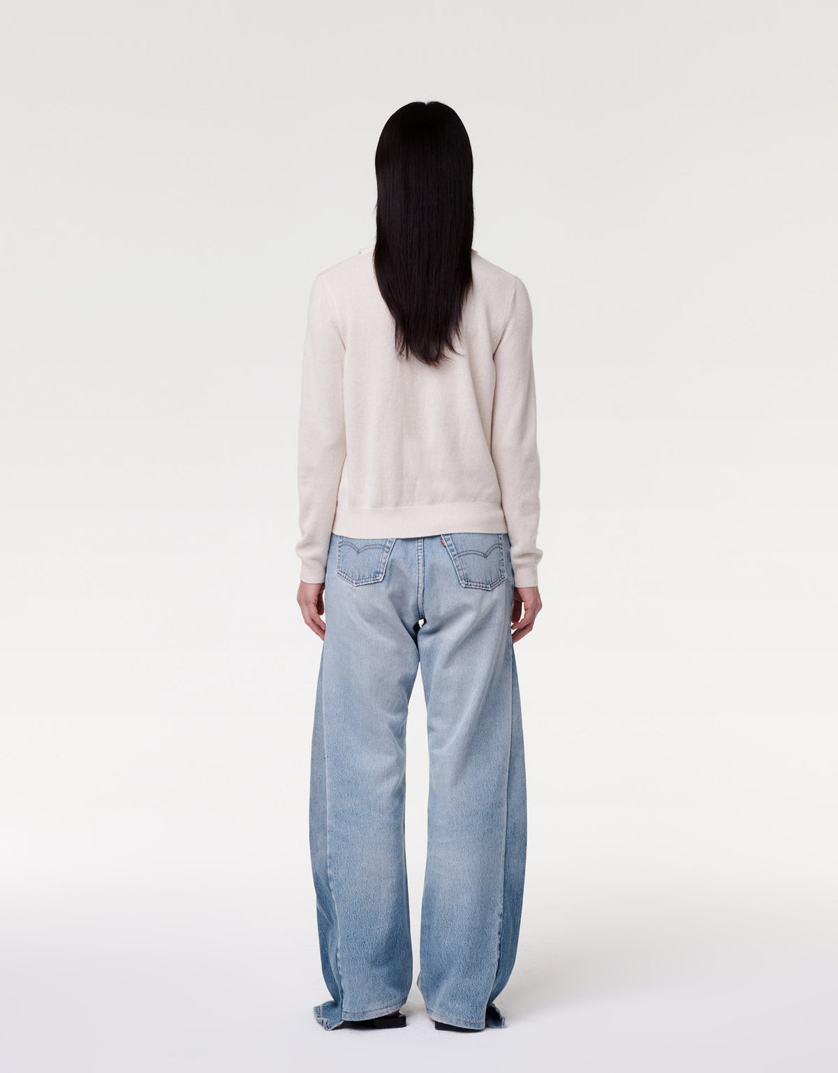 Another Tomorrow Cashmere Draped Neck Sweater in Off White – Cashmere Women's Knitwear