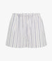 Another Tomorrow Drawcord Short in White/Navy Stripe – Cotton Women's Trousers