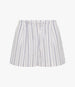 Another Tomorrow Drawcord Short in White/Navy Stripe – Cotton Women's Trousers