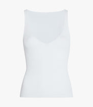 Deep V Tank Knit | White