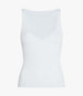 Another Tomorrow Deep V Tank Knit in White – Viscose Women's Knitwear