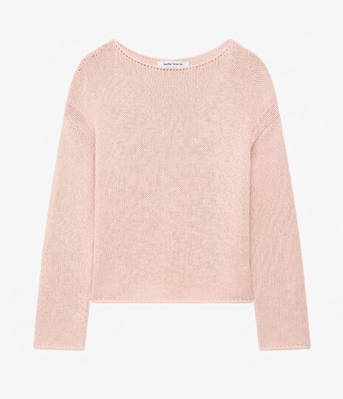 Another Tomorrow Draped Knit Sweater in Quartz – Cotton Women's Knitwear