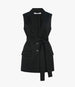 Another Tomorrow Easy Tie Vest in Black – Cotton Women's Jacket