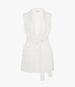 Another Tomorrow Easy Tie Vest in Off White – Cotton Women's Jacket