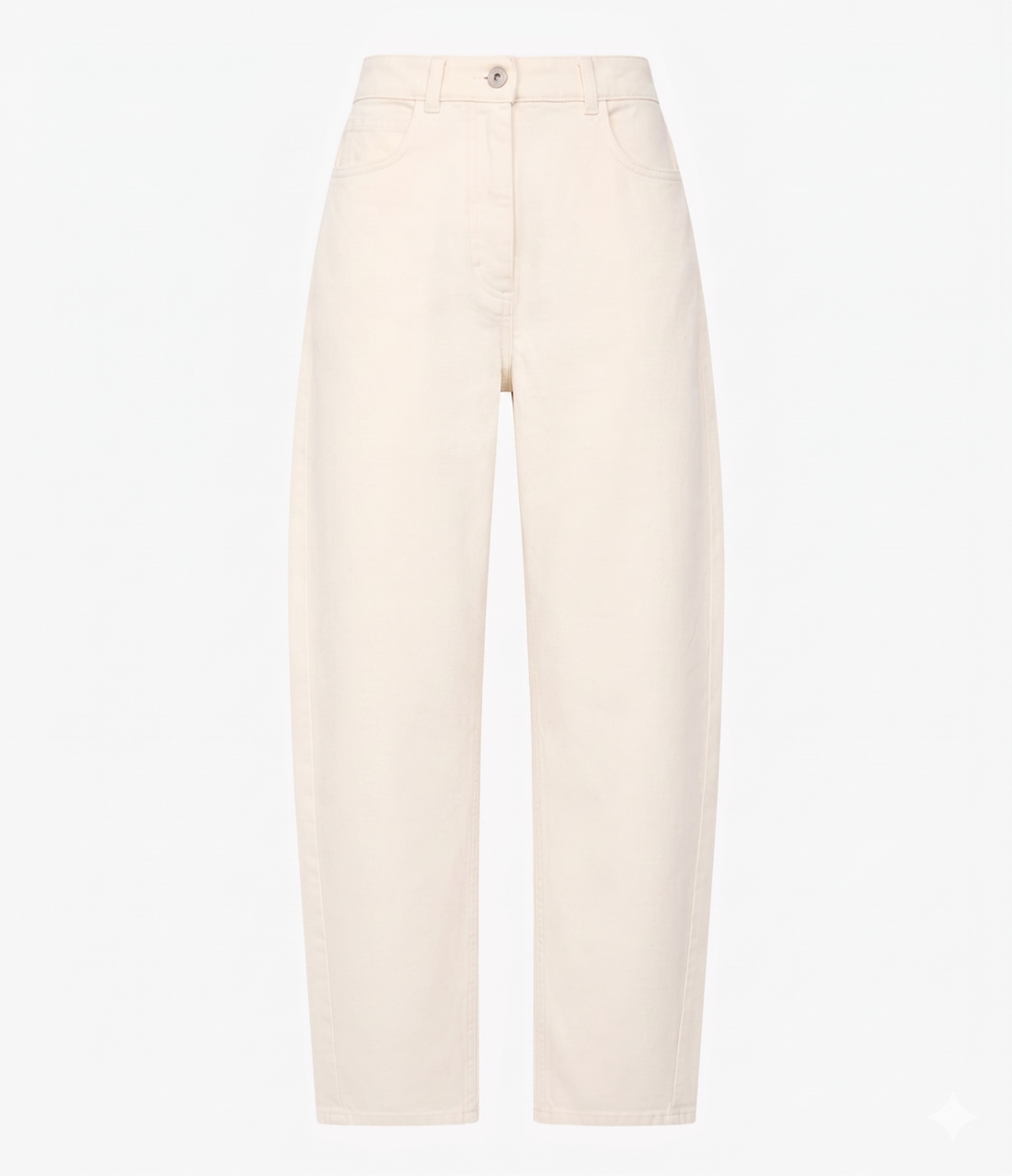 Curved Denim Pant | Ecru