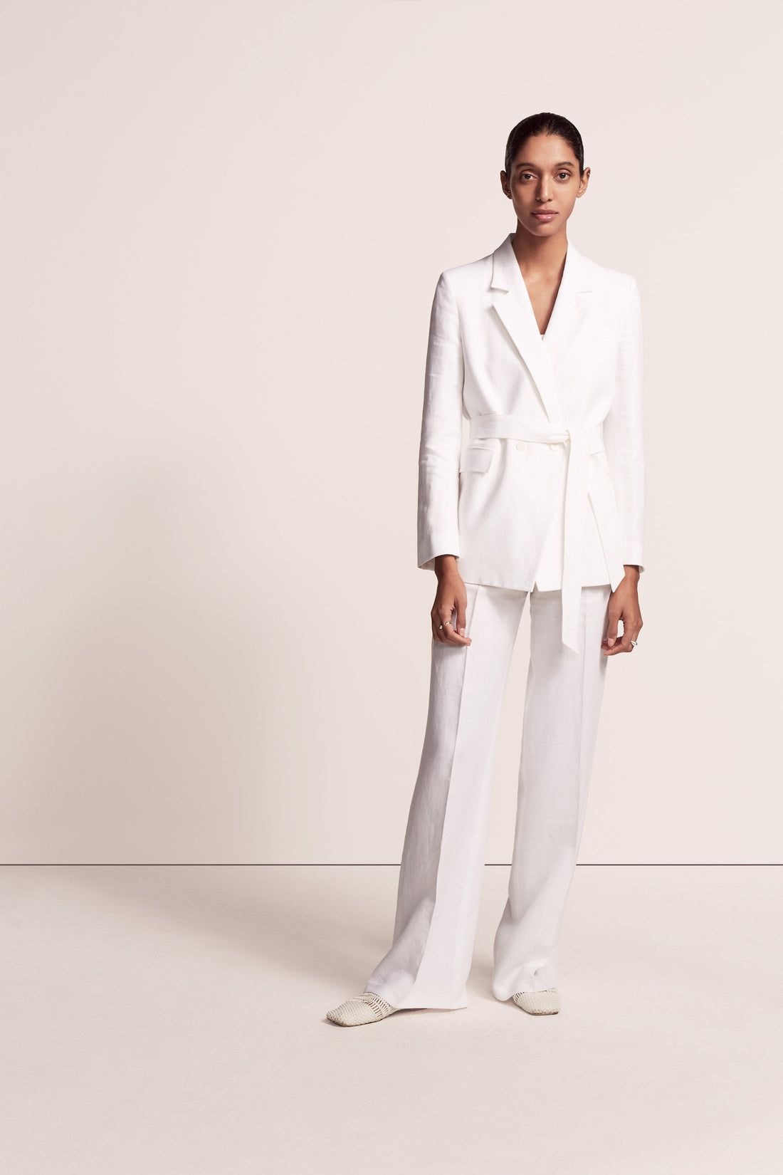Another Tomorrow Summer Jacket in White – Linen Women's Jacket