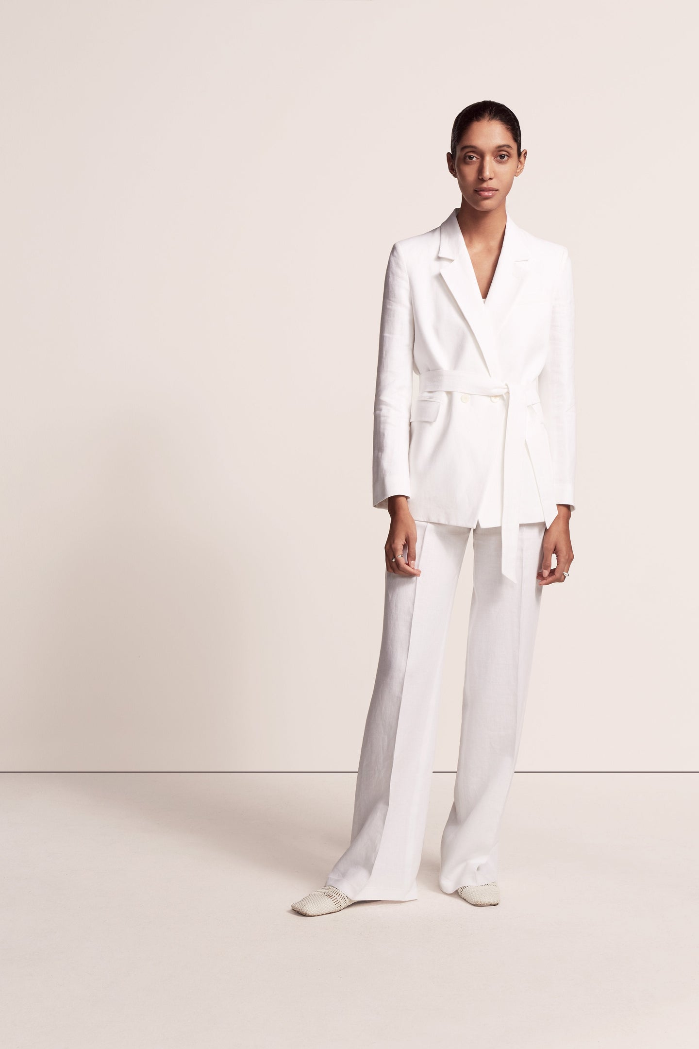 Another Tomorrow Summer Jacket in White – Linen Women's Jacket