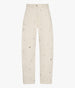 Eyelet Denim Curved Pant | Ecru