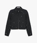 Another Tomorrow Eyelet Cropped Jacket in Black – Cotton Women's Jacket