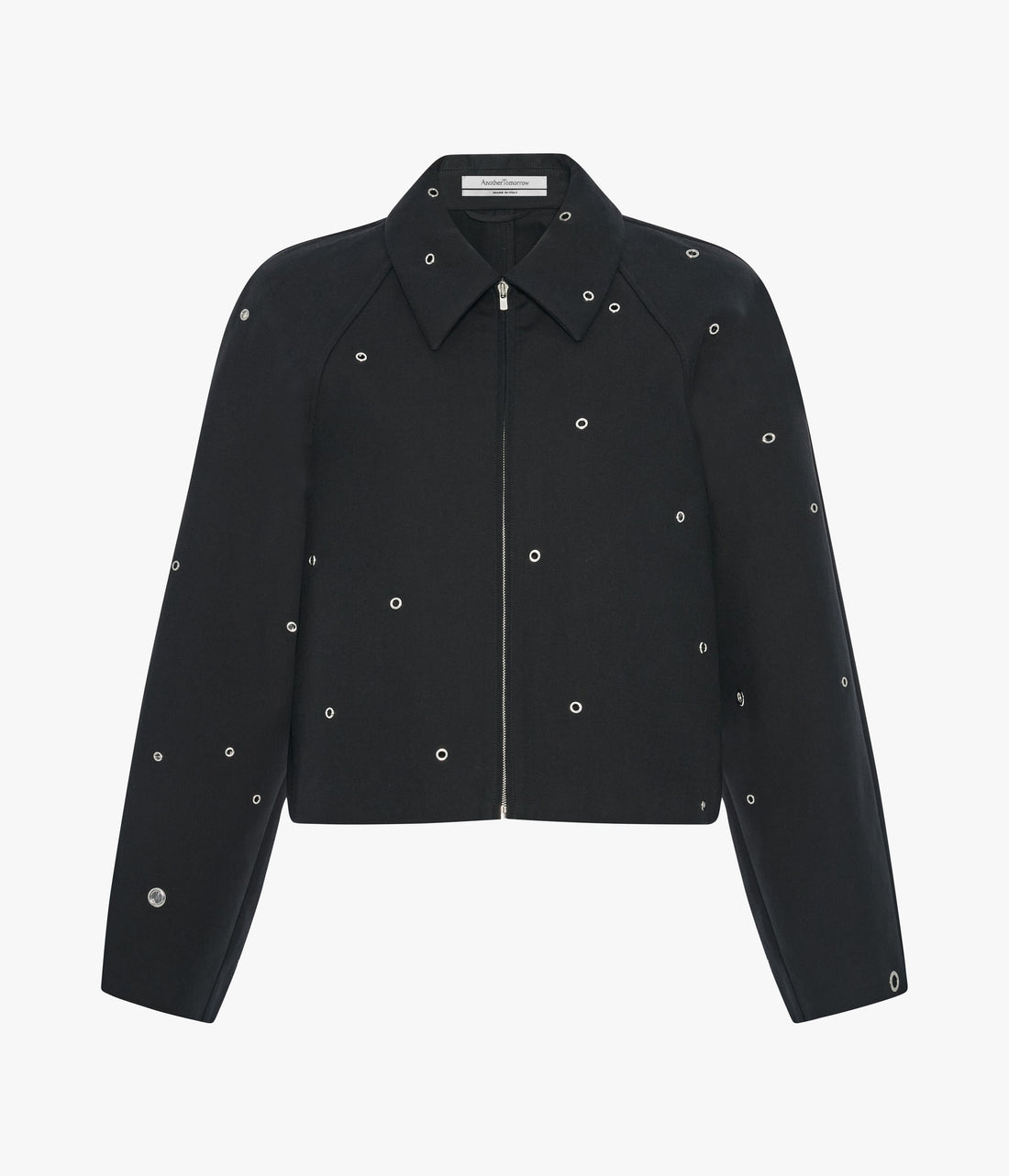 Eyelet Cropped Jacket | Black