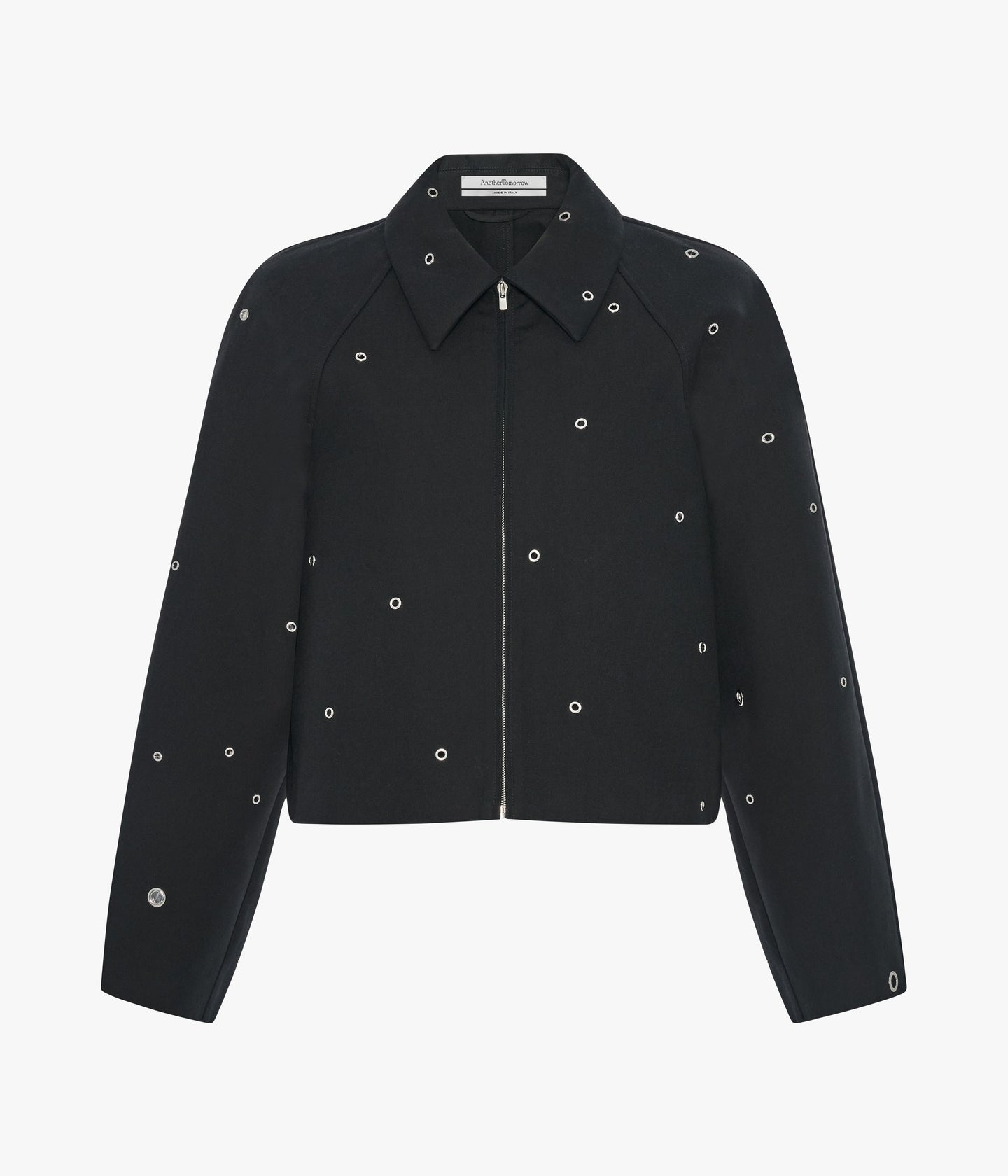 Eyelet Cropped Jacket | Black