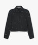 Eyelet Cropped Jacket | Black