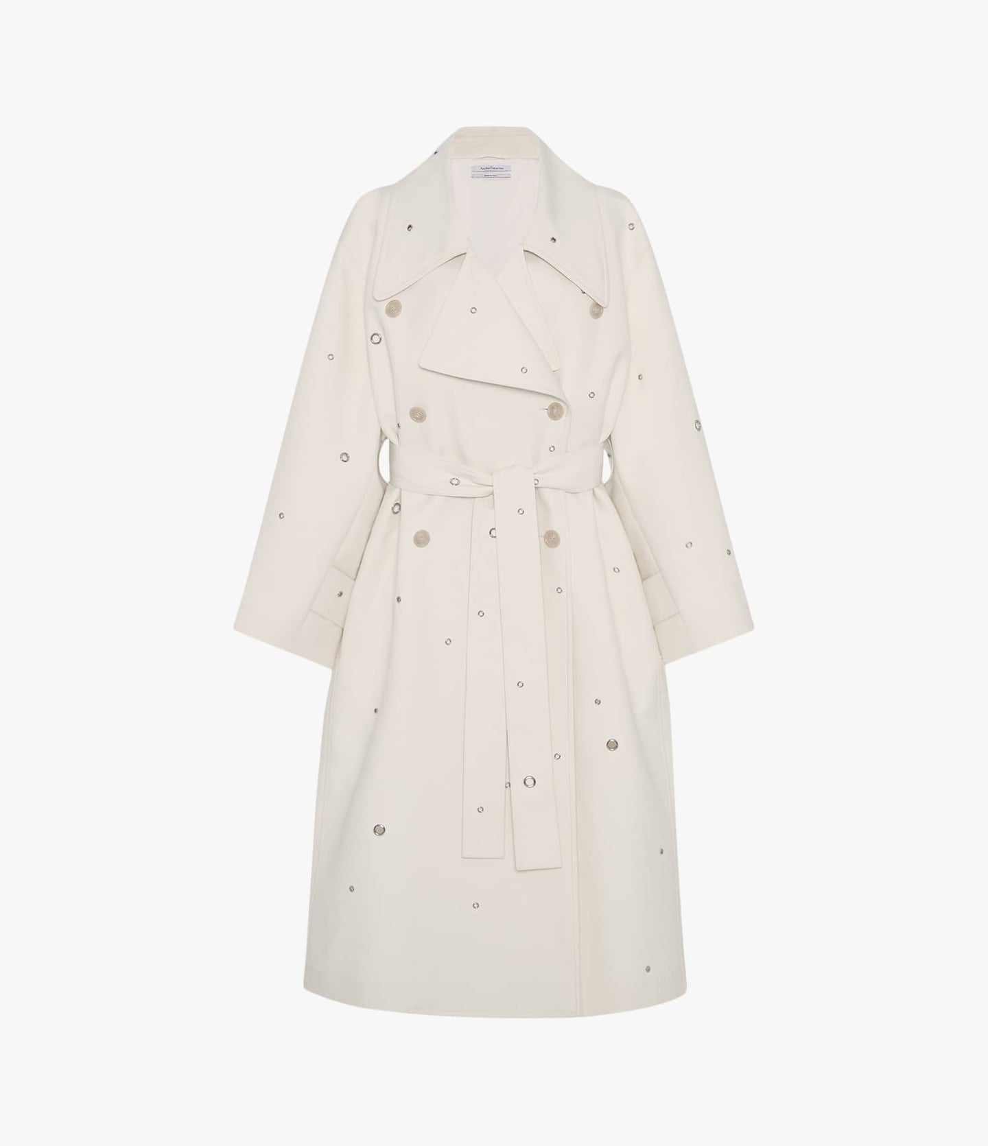 Another Tomorrow Eyelet Trench in Cream – Cotton Women's Outerwear