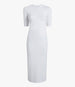 Another Tomorrow Elbow Sleeve Dress in White – Cotton Women's Dress