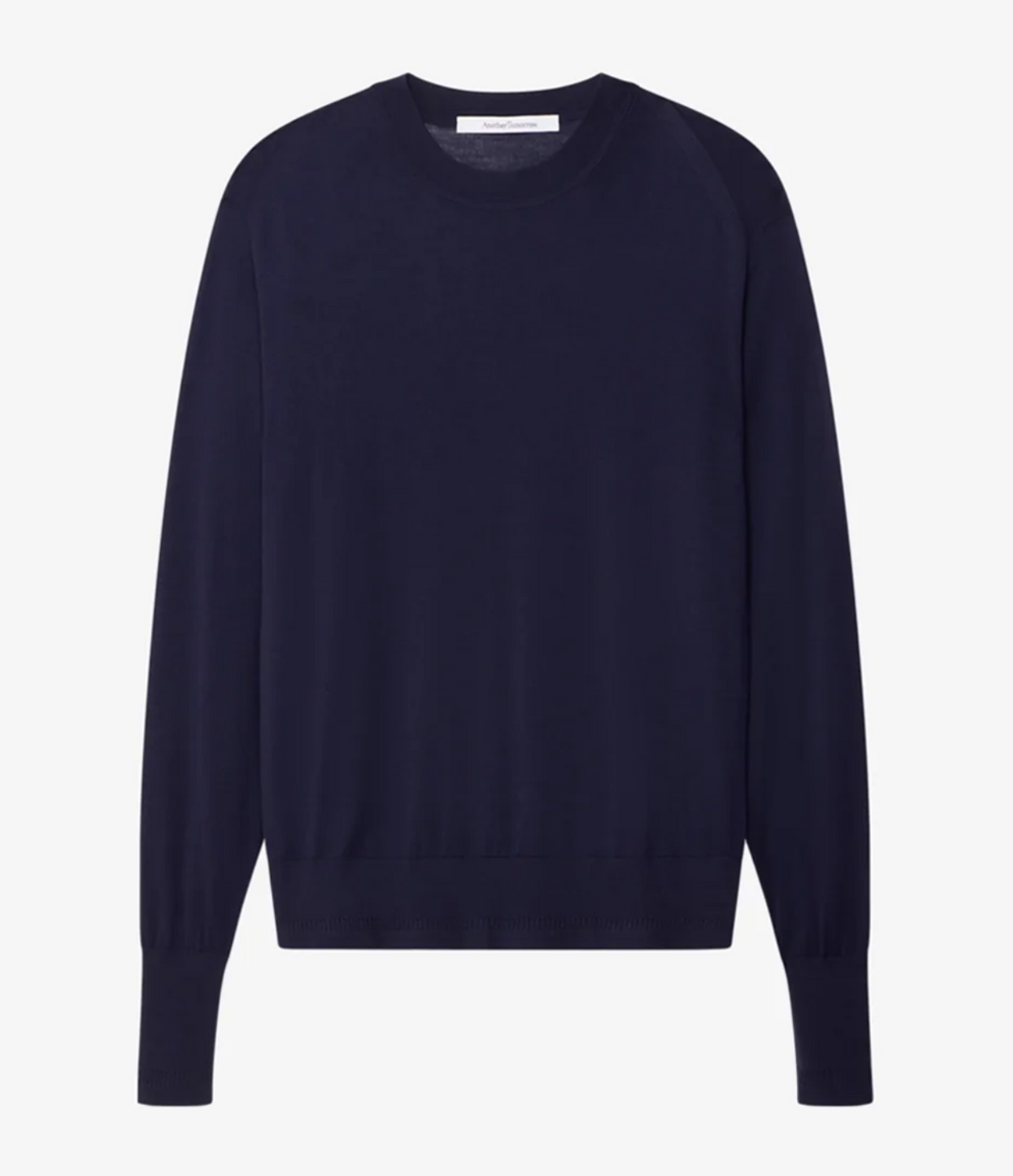 Another Tomorrow Featherweight Crew in Indigo – Wool