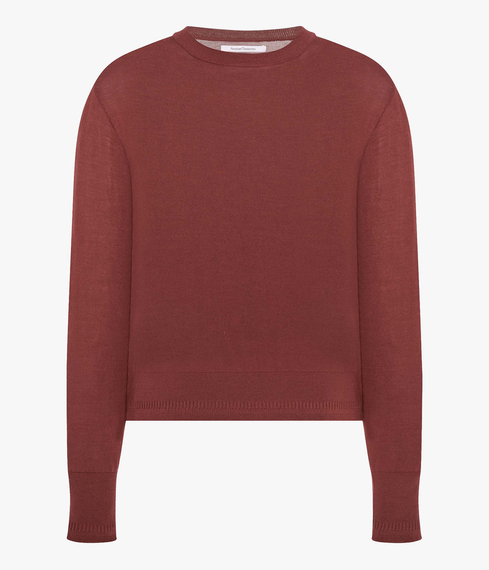 Another Tomorrow Featherweight Crew in Cinnamon – Wool
