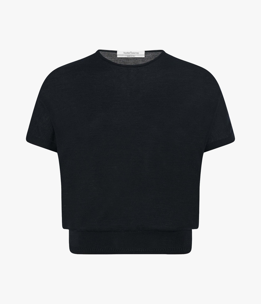 Another Tomorrow Featherweight Top in Black – Wool Women's Top