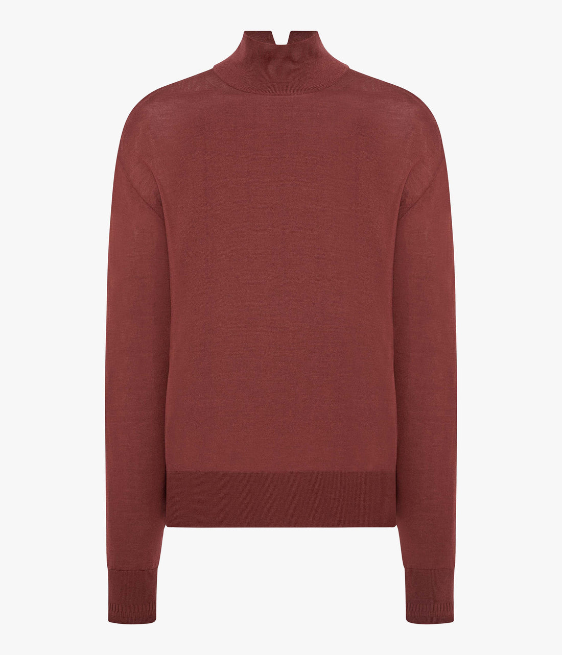 Another Tomorrow Featherweight Turtleneck in Cinnamon – Wool Women's Knitwear