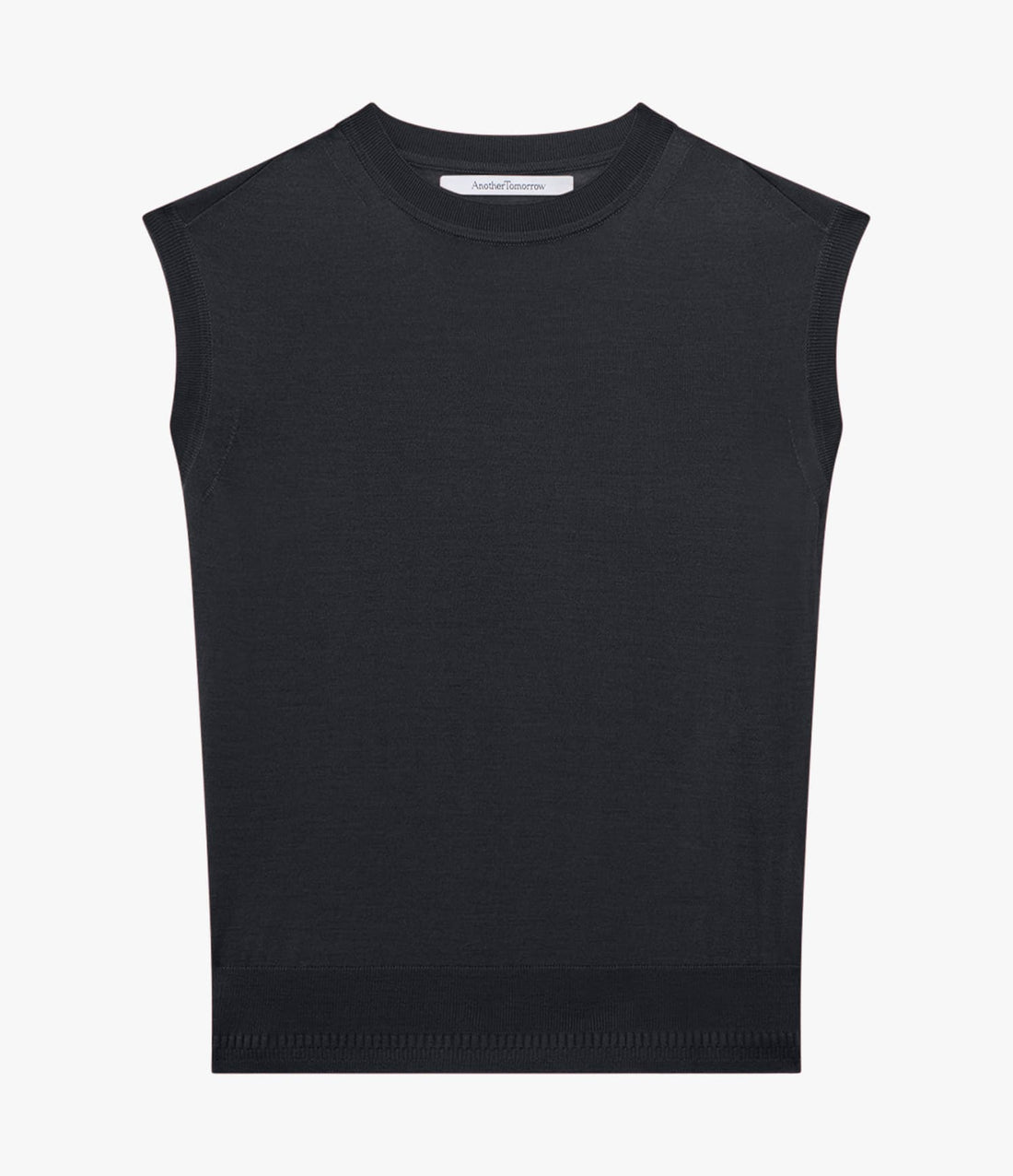 Another Tomorrow Featherweight Shell in Black – Wool Women's Top