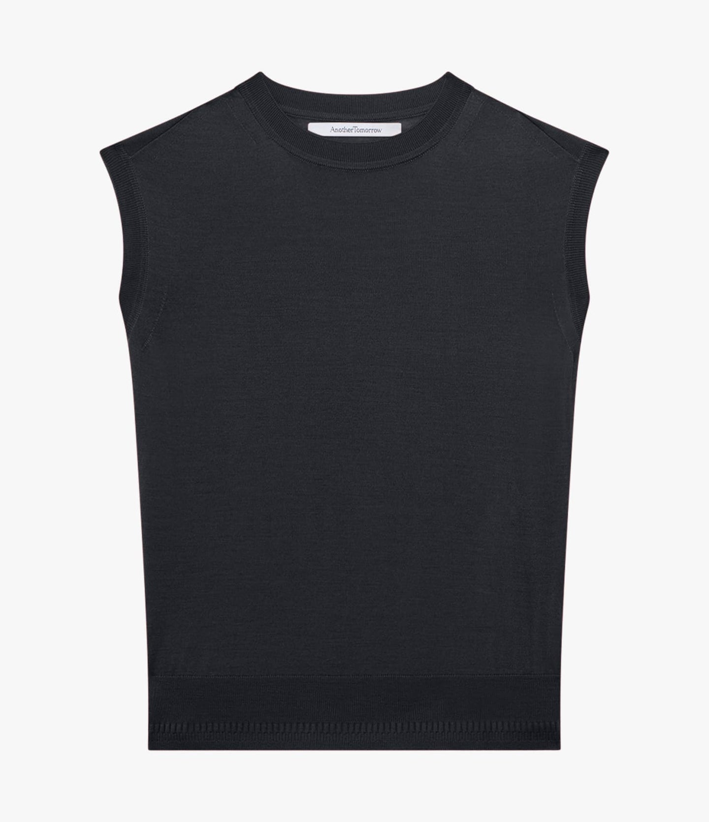 Another Tomorrow Featherweight Shell in Black – Wool Women's Top