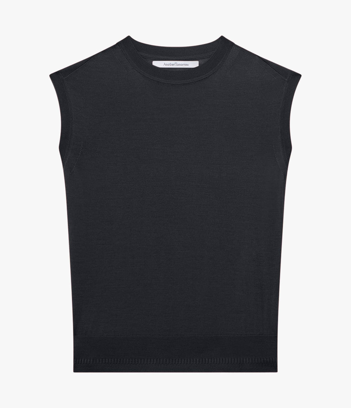 Another Tomorrow Featherweight Shell in Black – Wool Women's Top
