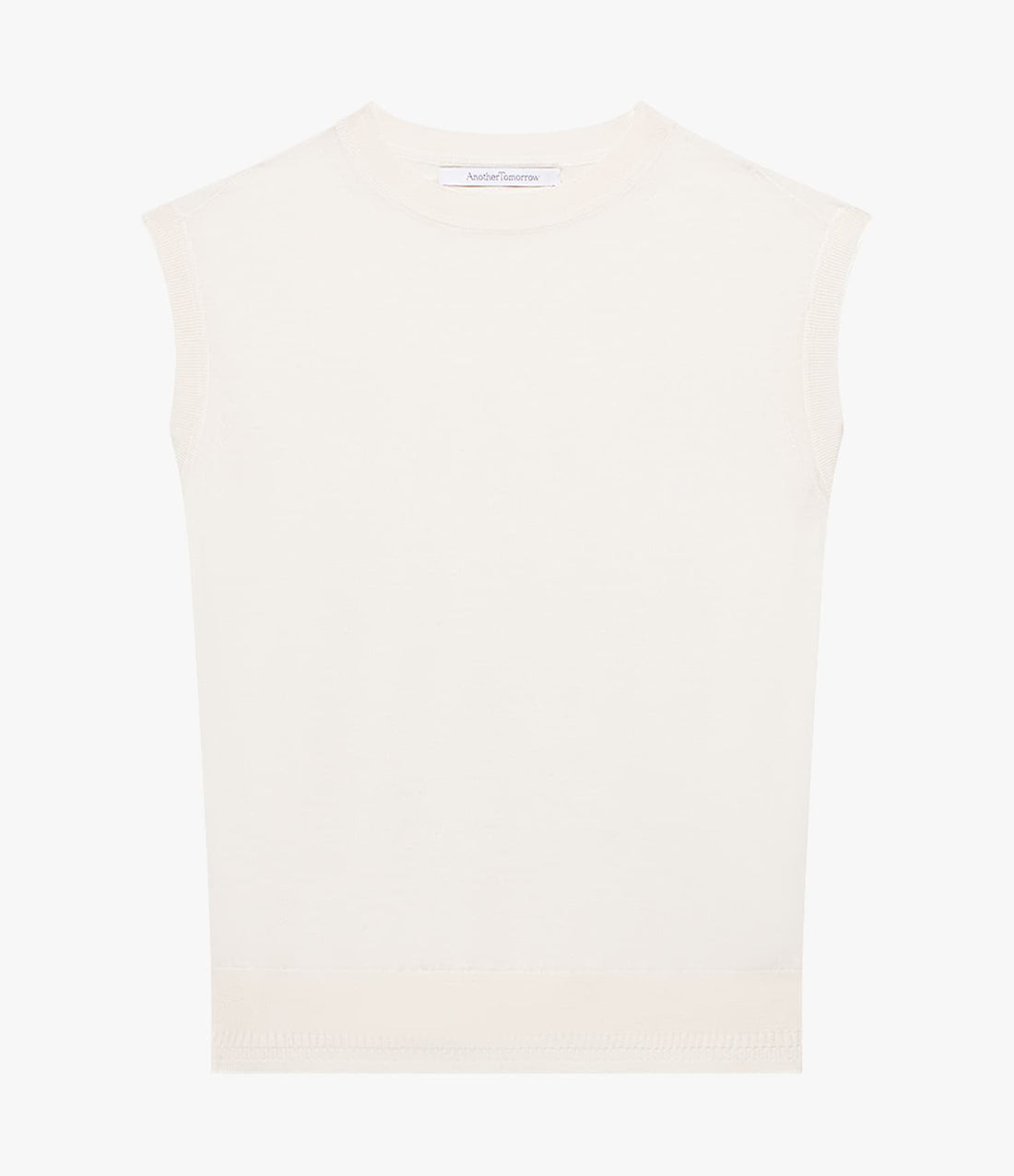Another Tomorrow Featherweight Shell in Off White – Wool Women's Top