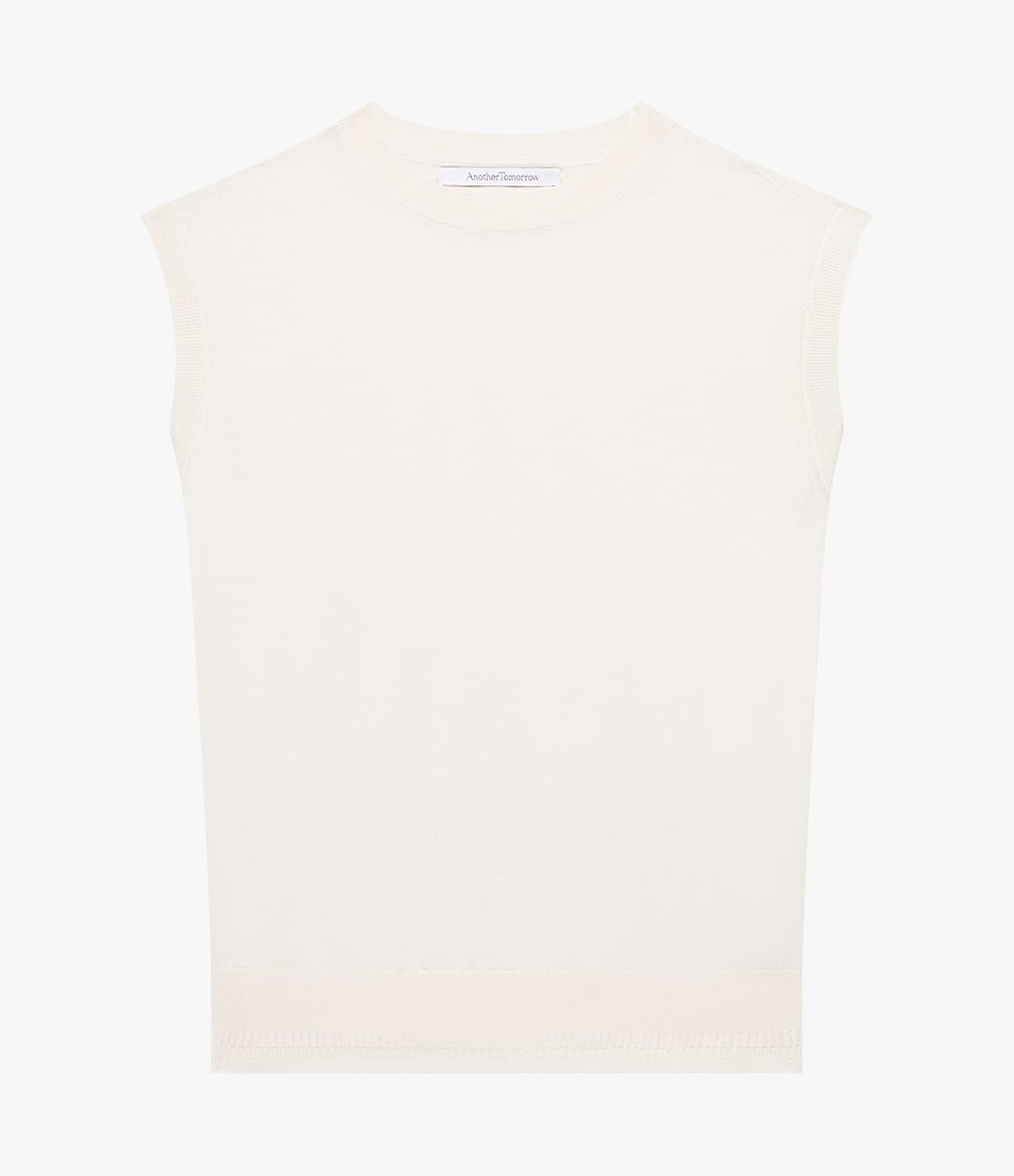 Another Tomorrow Featherweight Shell in Off White – Wool Women's Top