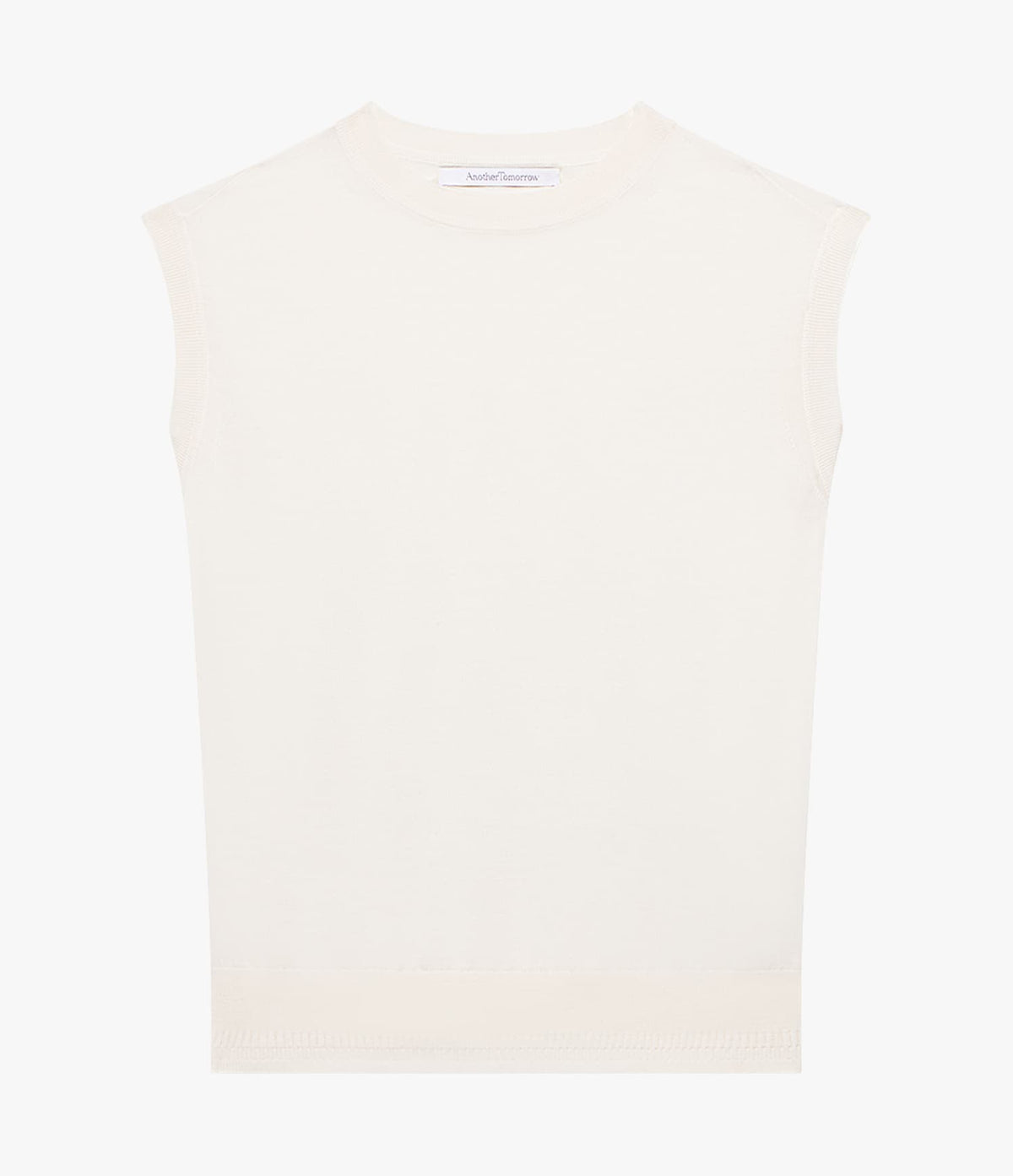 Another Tomorrow Featherweight Shell in Off White – Wool Women's Top