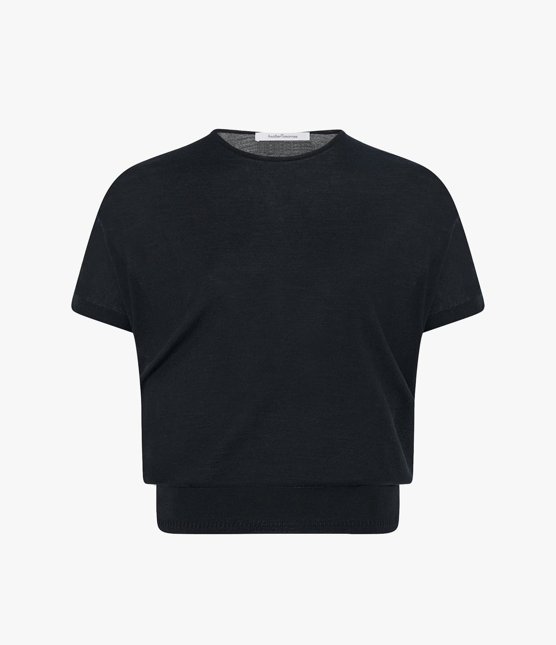 Another Tomorrow Featherweight Top in Black – Wool Women's Top