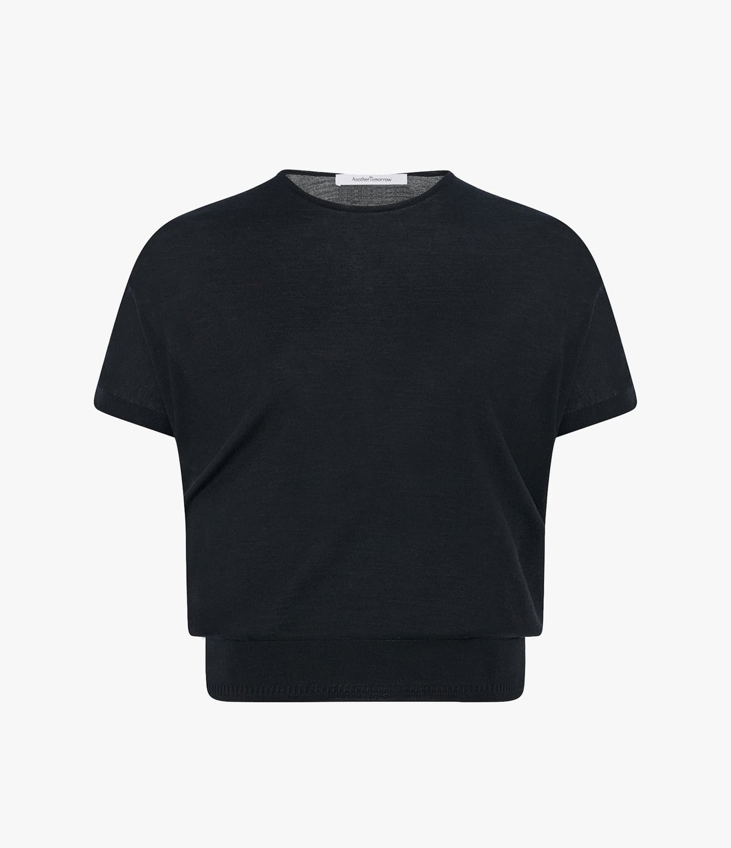 Another Tomorrow Featherweight Top in Black – Wool Women's Top