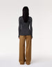 Another Tomorrow Fitted Long Sleeve Knit in Black/White – Viscose Women's Knitwear
