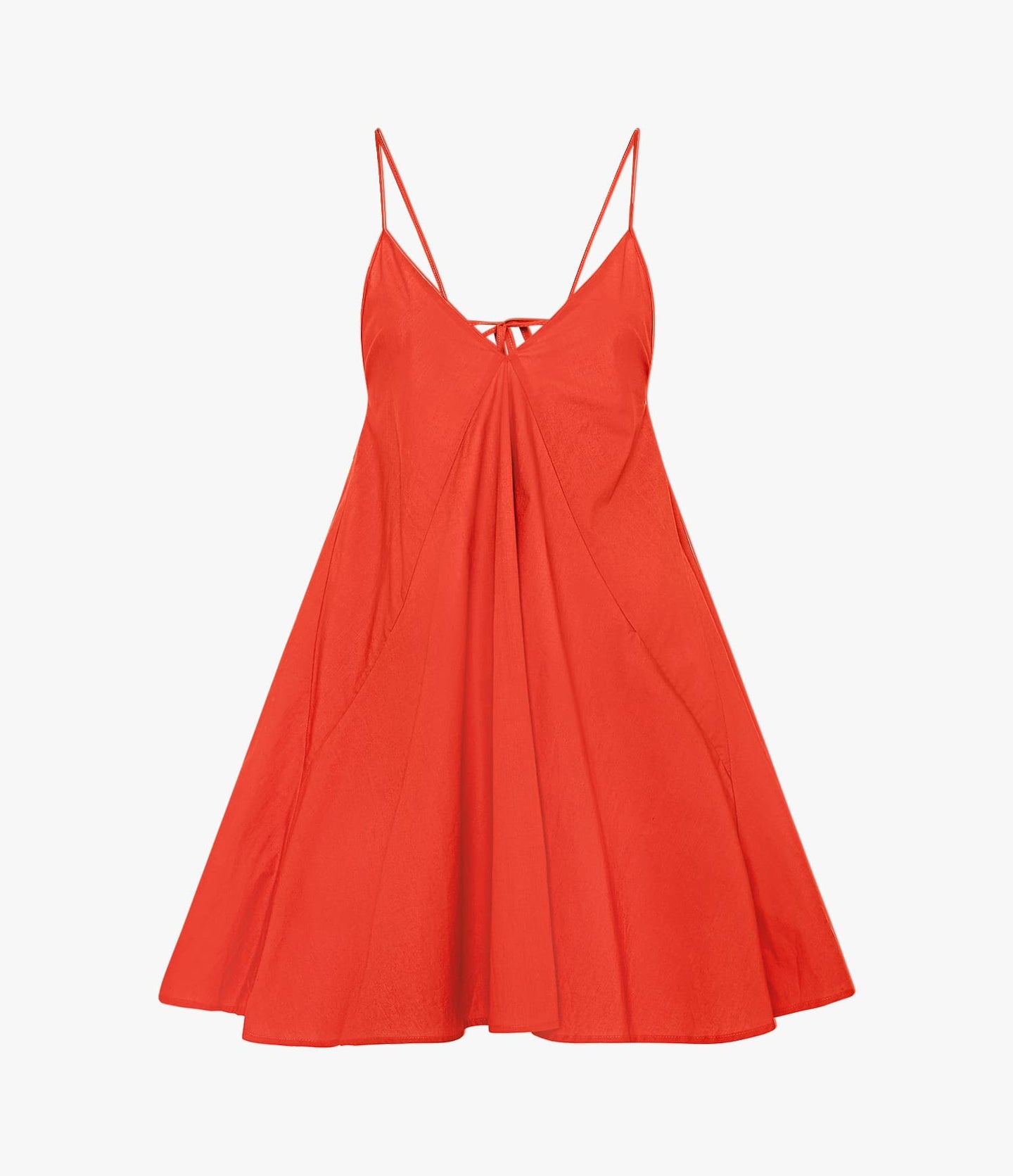 Another Tomorrow Flare Sun Dress in Vermilion – Cotton Women's Dress
