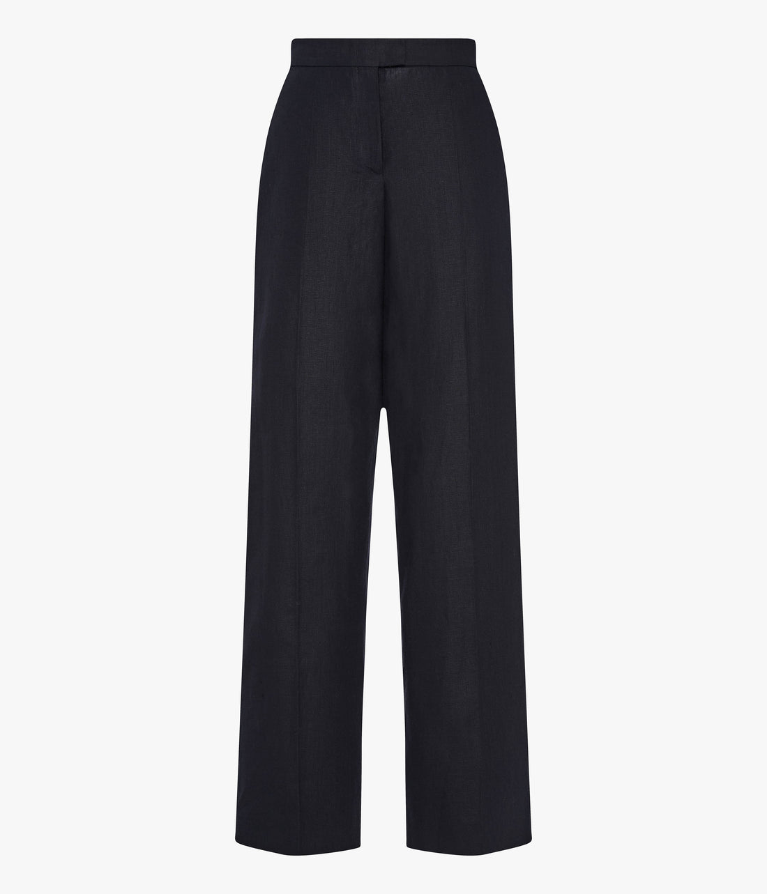 Another Tomorrow Flat Front Trouser in Black – Linen Women's Trousers
