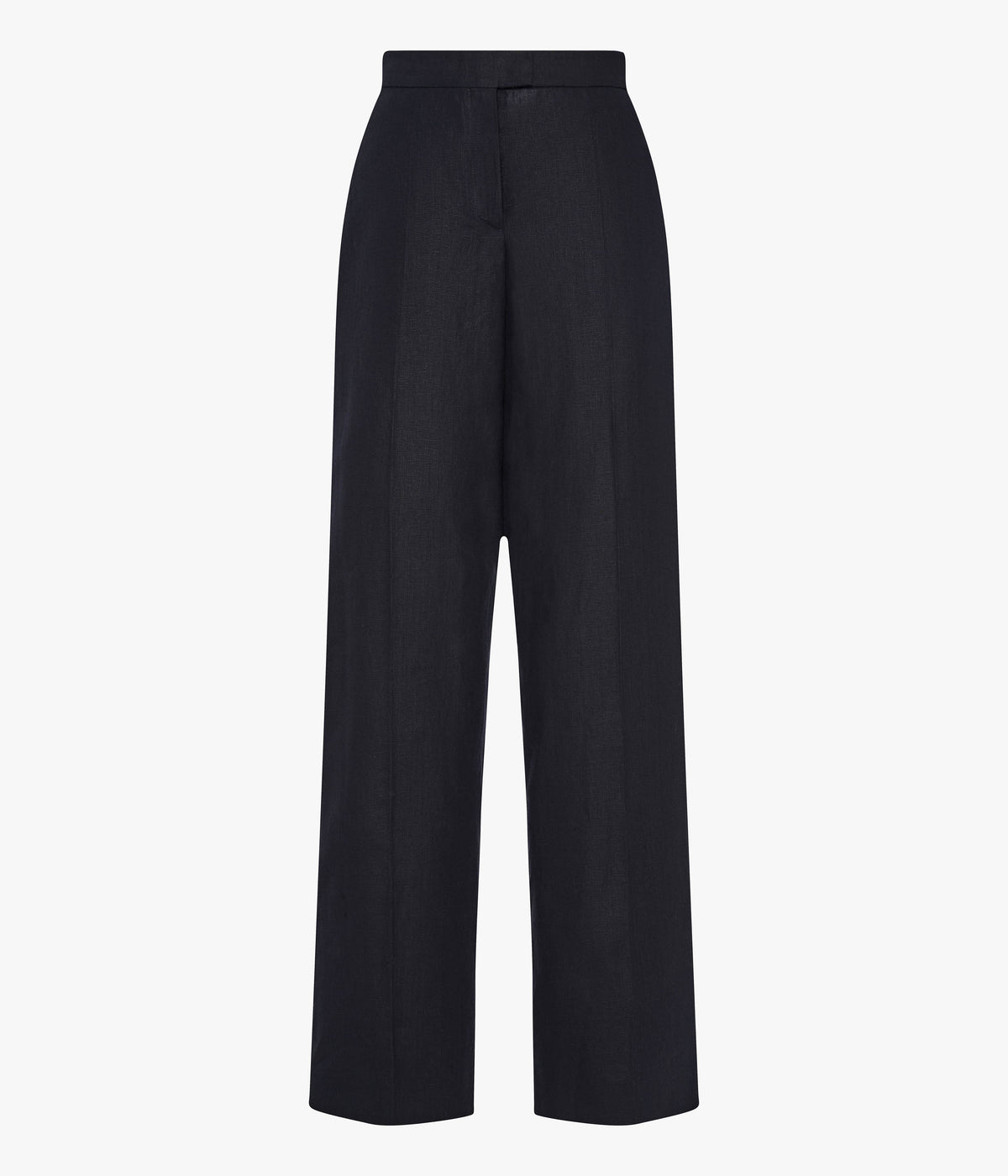 Another Tomorrow Flat Front Trouser in Black – Linen Women's Trousers