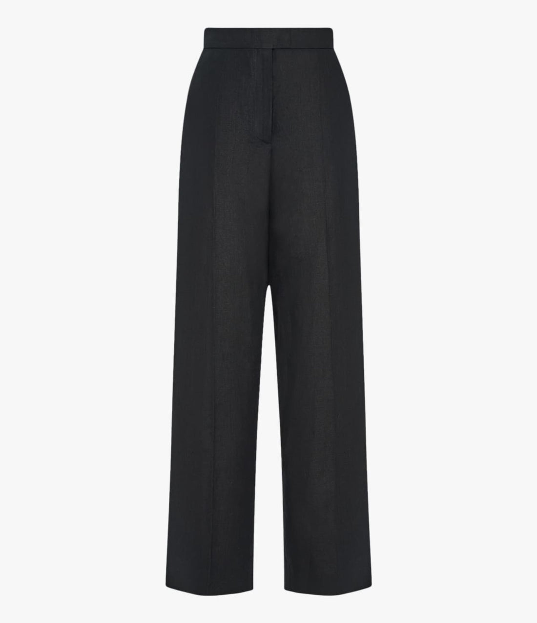 Another Tomorrow Flat Front Trouser in Black – Linen Women's Trousers