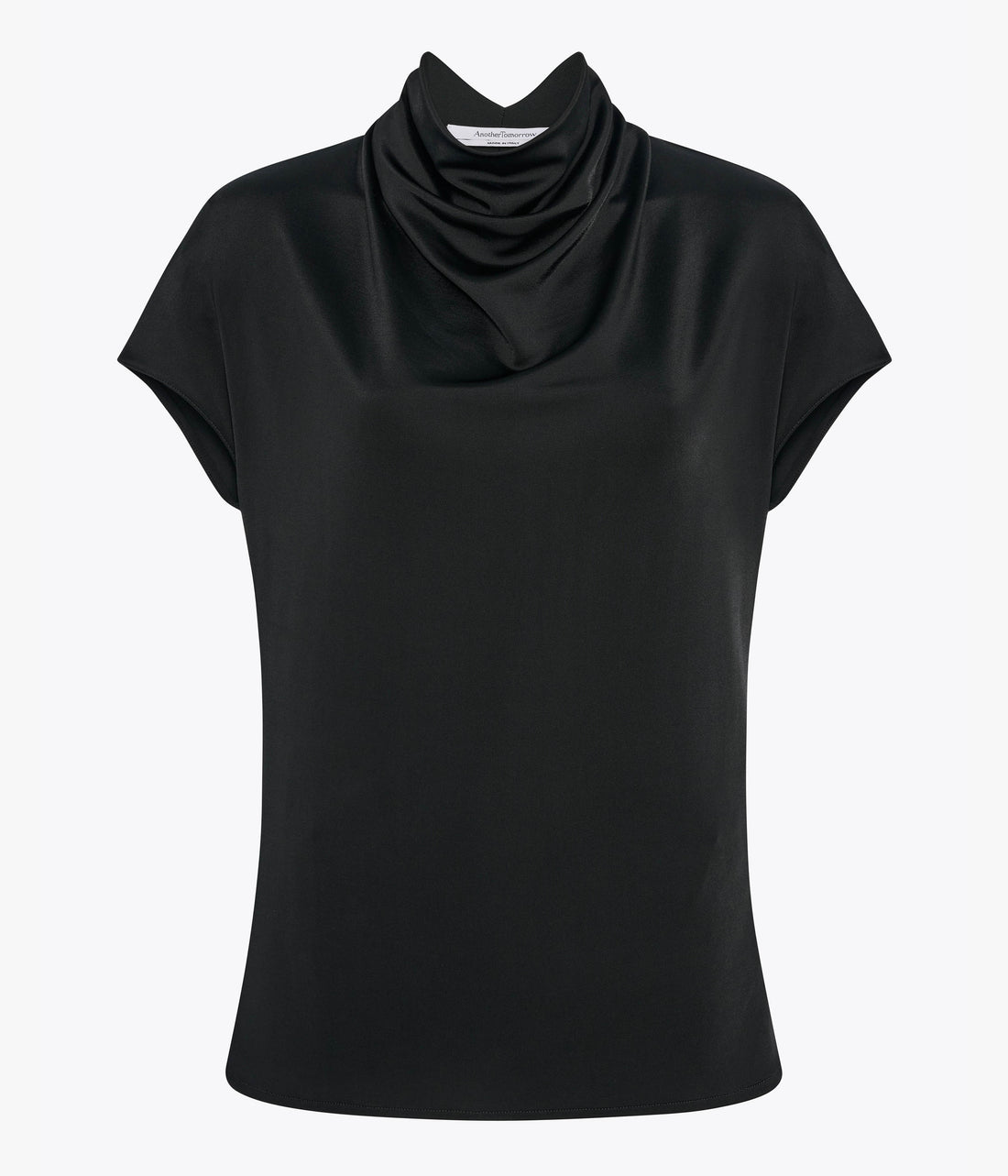 Another Tomorrow Fluid Cowl Neck Top in Black – Jersey Women's Top