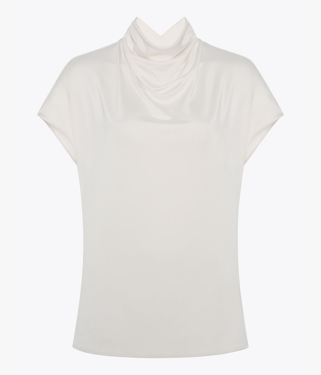 Another Tomorrow Fluid Cowl Neck Top in Off White – Jersey Women's Top