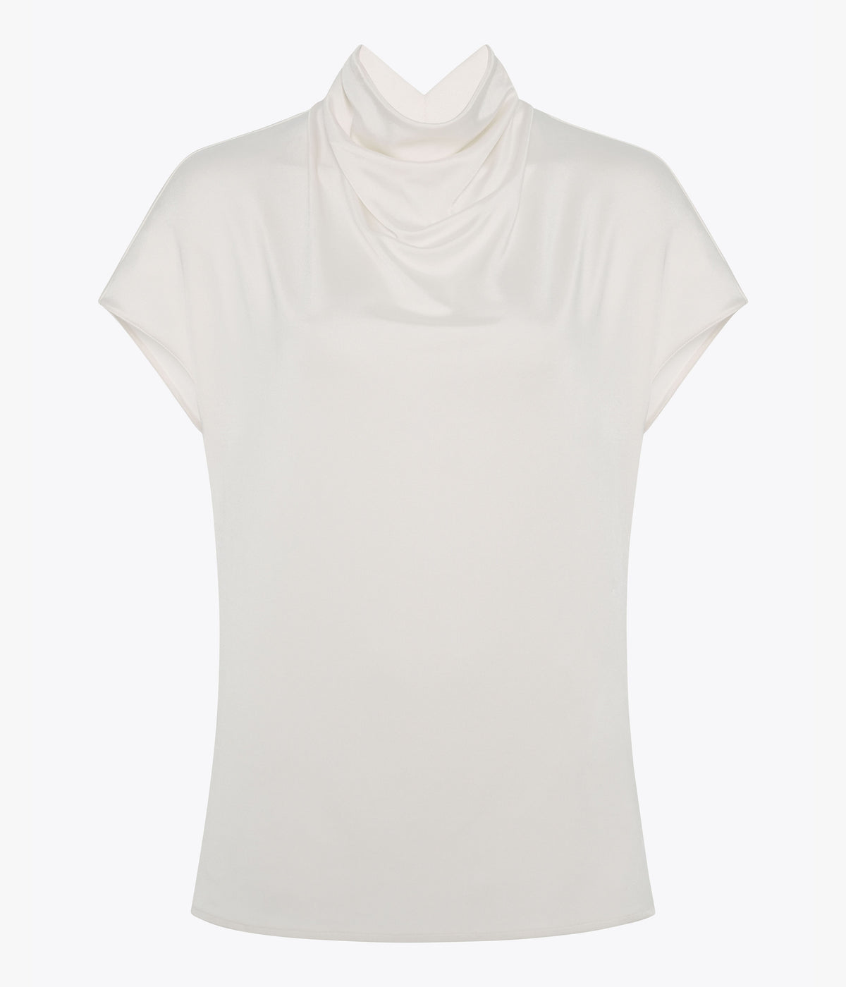 Another Tomorrow Fluid Cowl Neck Top in Off White – Jersey Women's Top