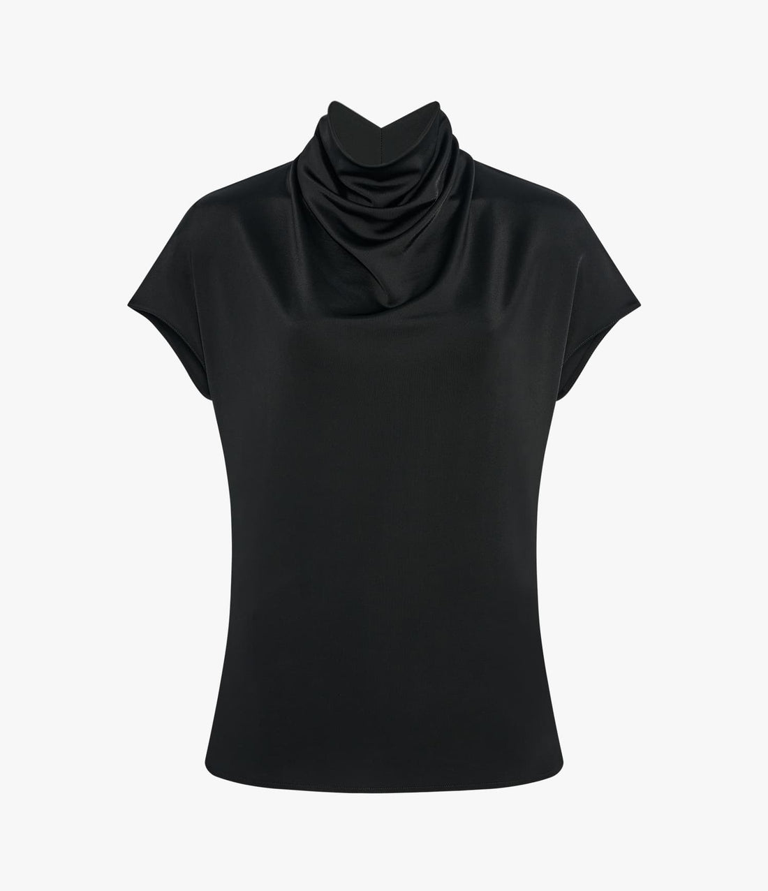 Another Tomorrow Fluid Cowl Neck Top in Black – Jersey Women's Top