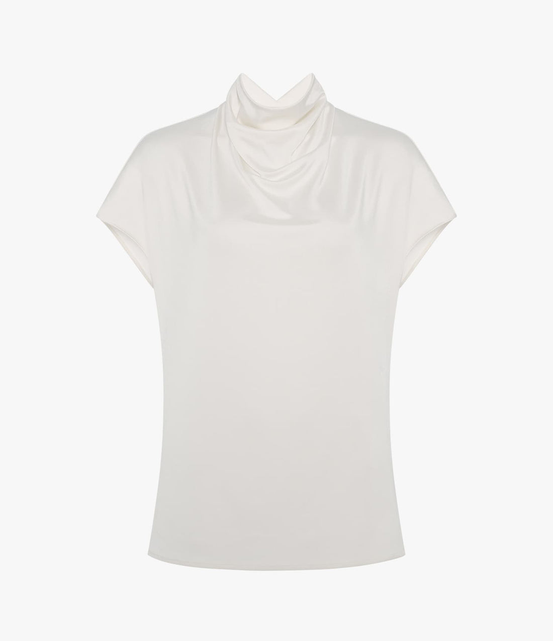 Another Tomorrow Fluid Cowl Neck Top in Off White – Jersey Women's Top
