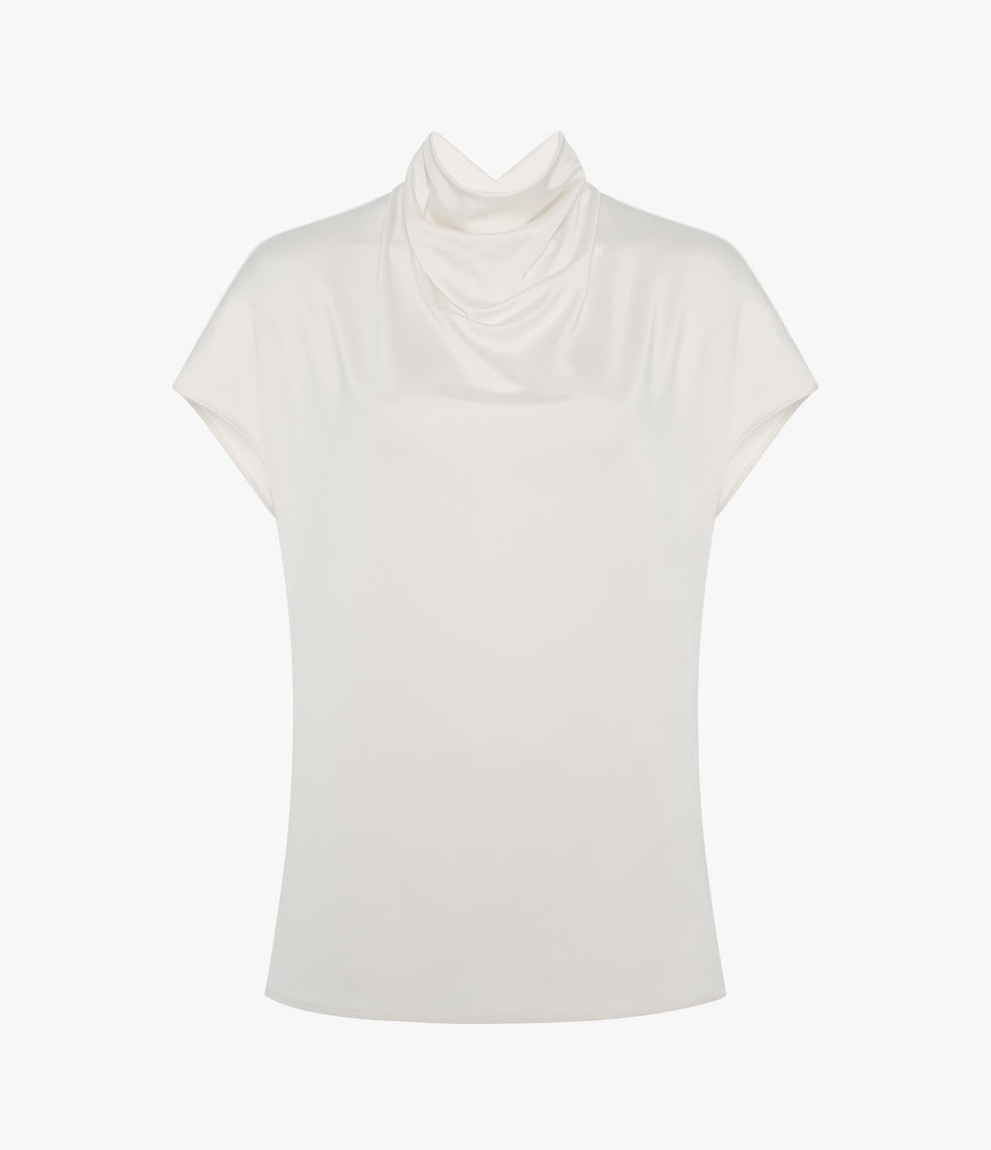 Another Tomorrow Fluid Cowl Neck Top in Off White – Jersey Women's Top