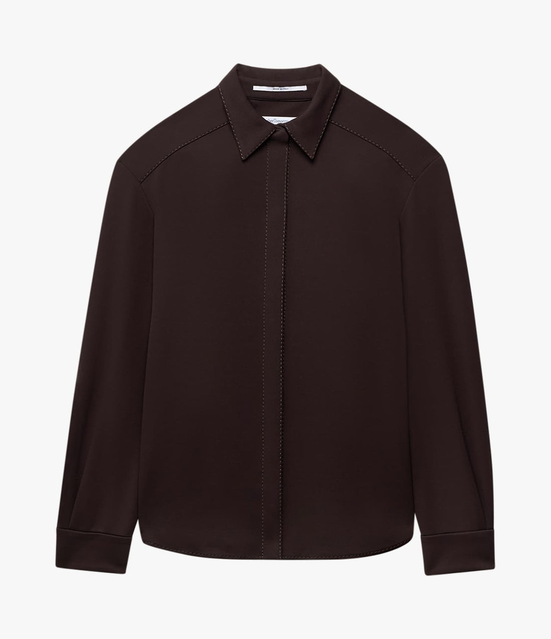 Fluid Jersey Blouse | Dark Chocolate