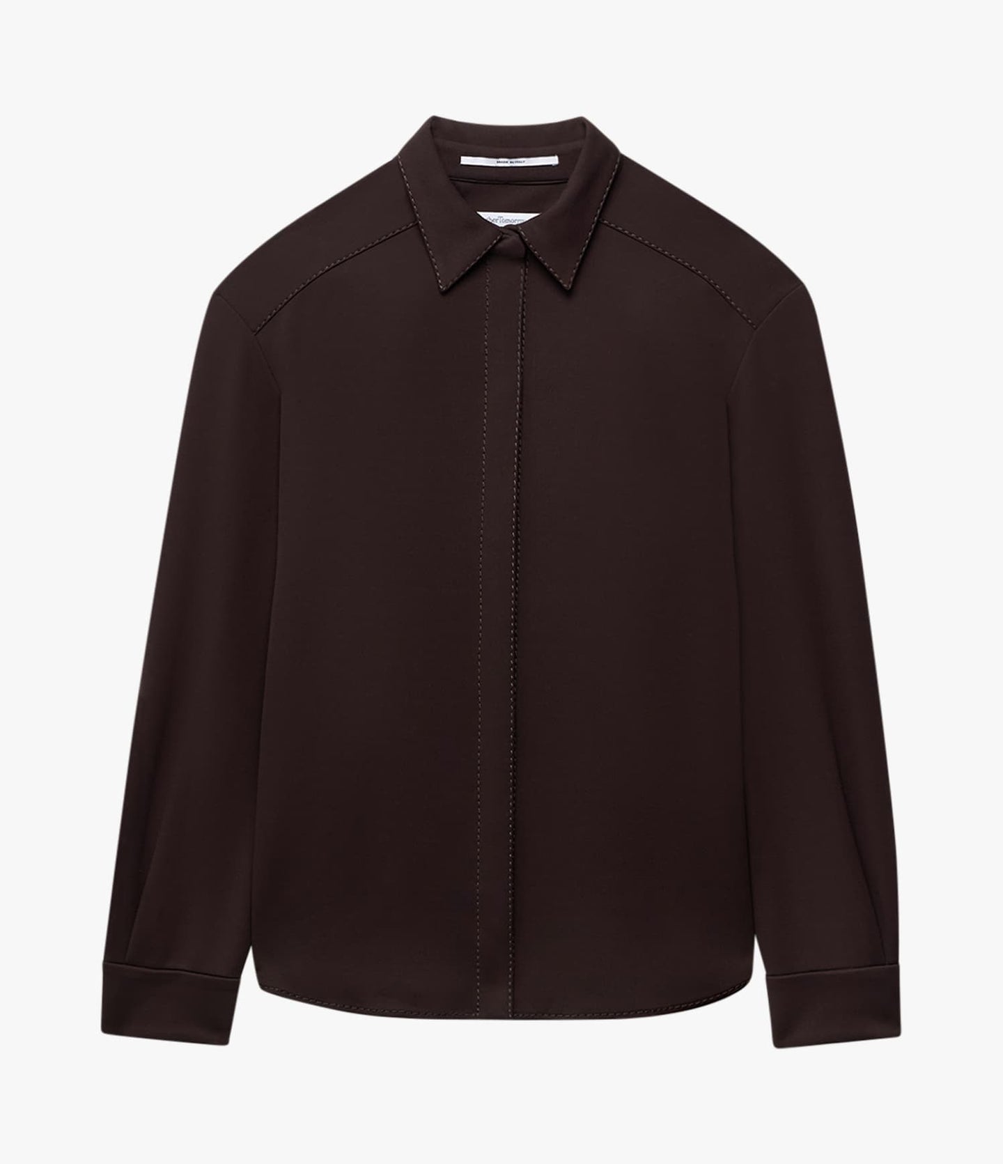Fluid Jersey Blouse | Dark Chocolate
