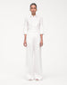 Another Tomorrow Linen French Cuff Blouse in Off White – Linen Women's Top