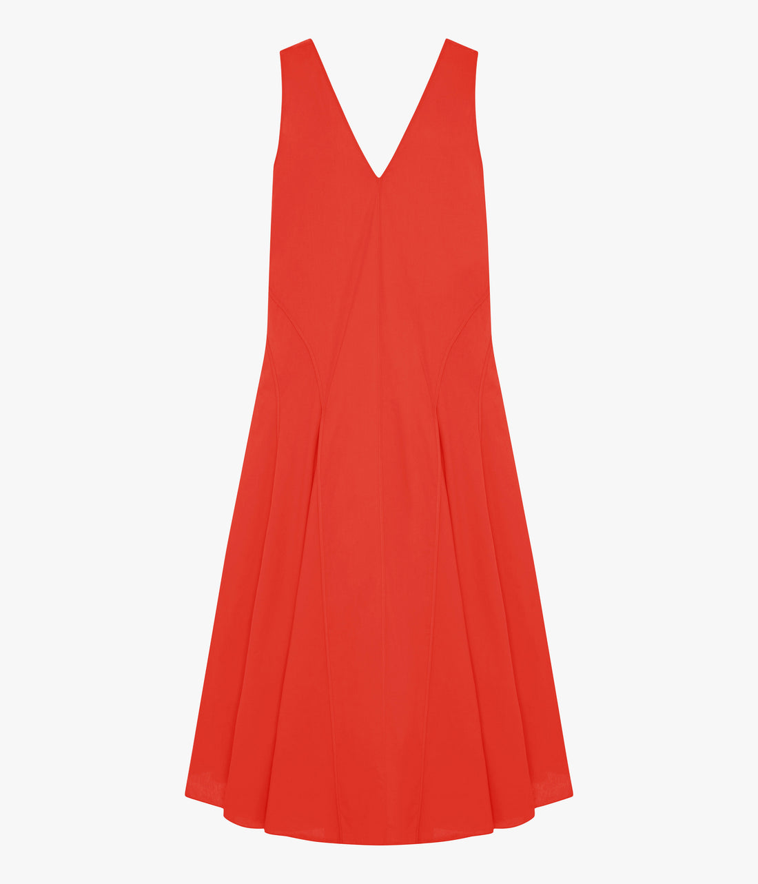 Another Tomorrow Full Skirt Dress in Vermilion – Cotton Women's Dress