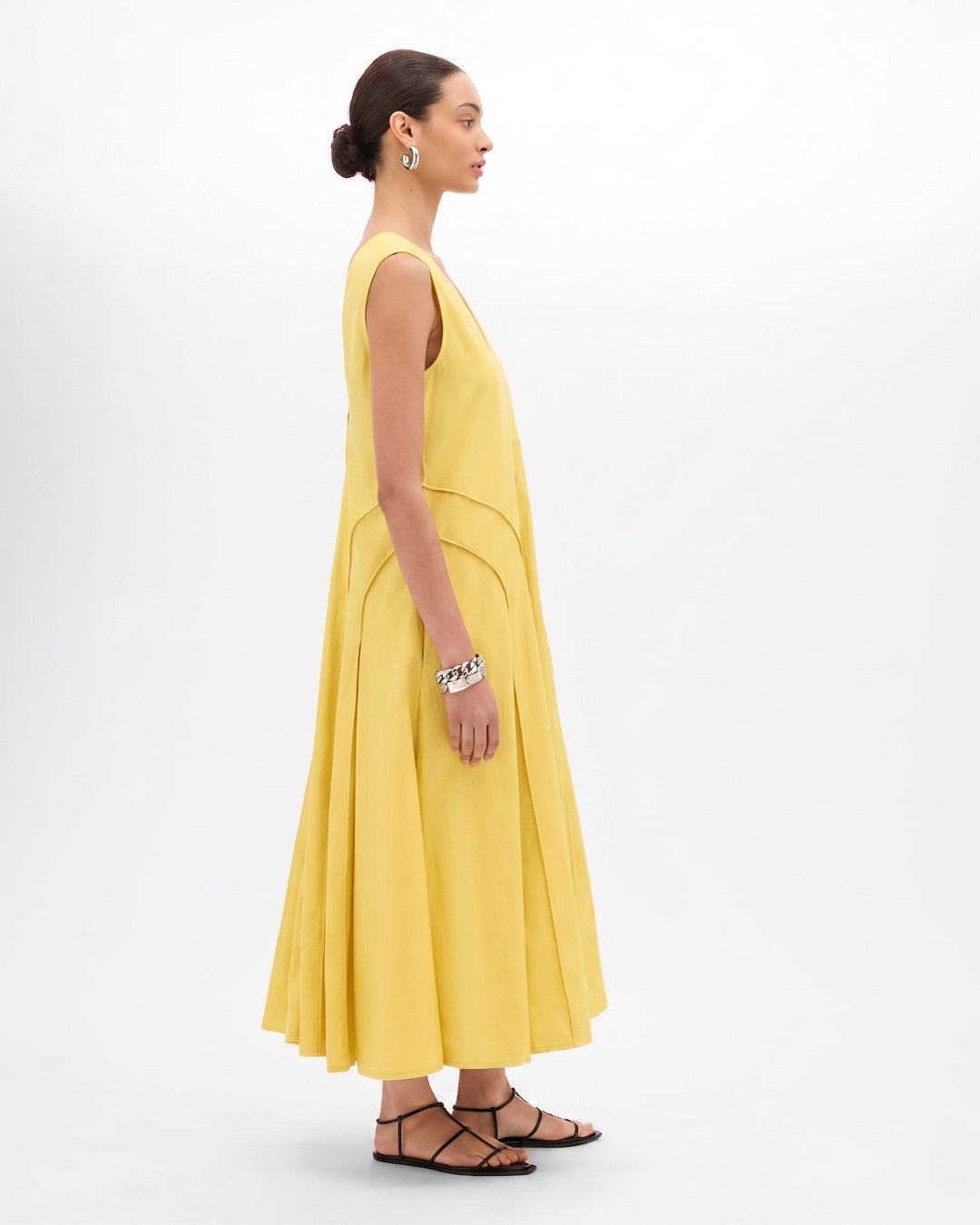 Another Tomorrow Full Skirt Dress in Sun – Cotton Women's Dress