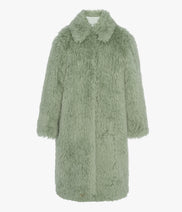 Fur Balmacaan | Celadon