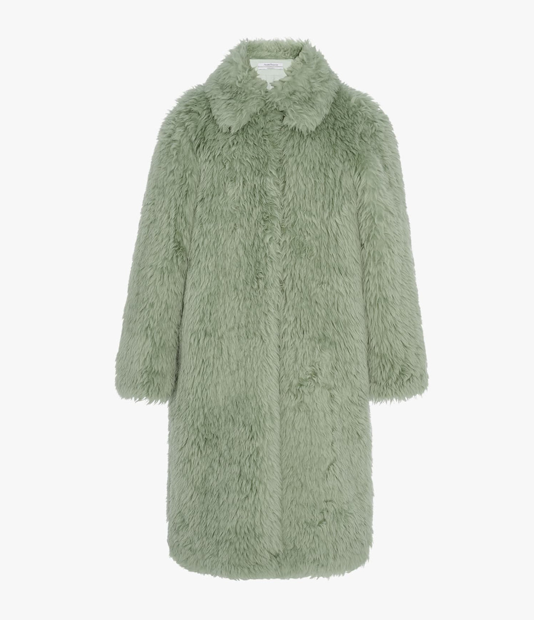 Another Tomorrow Fur Balmacaan in Celadon – Wool Women's Outerwear