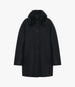 Another Tomorrow Fur Collar Balmacaan in Black – Wool Women's Outerwear