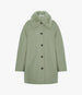 Another Tomorrow Fur Collar Balmacaan in Celadon – Wool Women's Outerwear